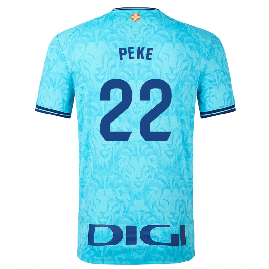 Hombre Fútbol Camiseta Ainize Barea Nuñez #22 Cielo Azul 2ª Equipación 2023/24