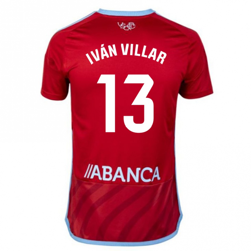 Hombre Fútbol Camiseta Iván Villar #13 Rojo 2ª Equipación 2023/24