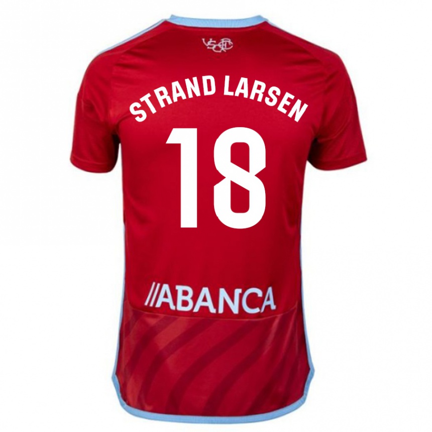Hombre Fútbol Camiseta Jørgen Strand Larsen #18 Rojo 2ª Equipación 2023/24