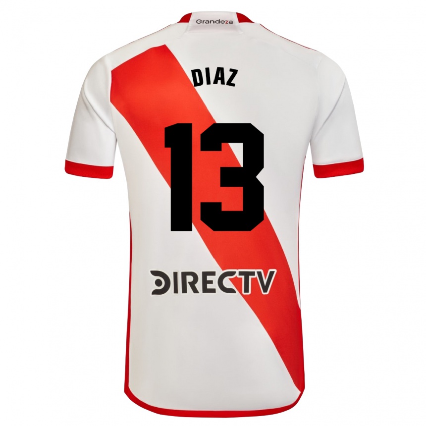 Mujer Fútbol Camiseta Enzo Díaz #13 Blanco Rojo 1ª Equipación 2023/24