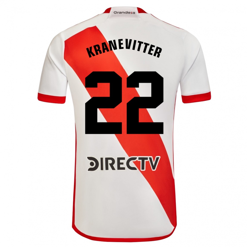 Mujer Fútbol Camiseta Matias Kranevitter #22 Blanco Rojo 1ª Equipación 2023/24