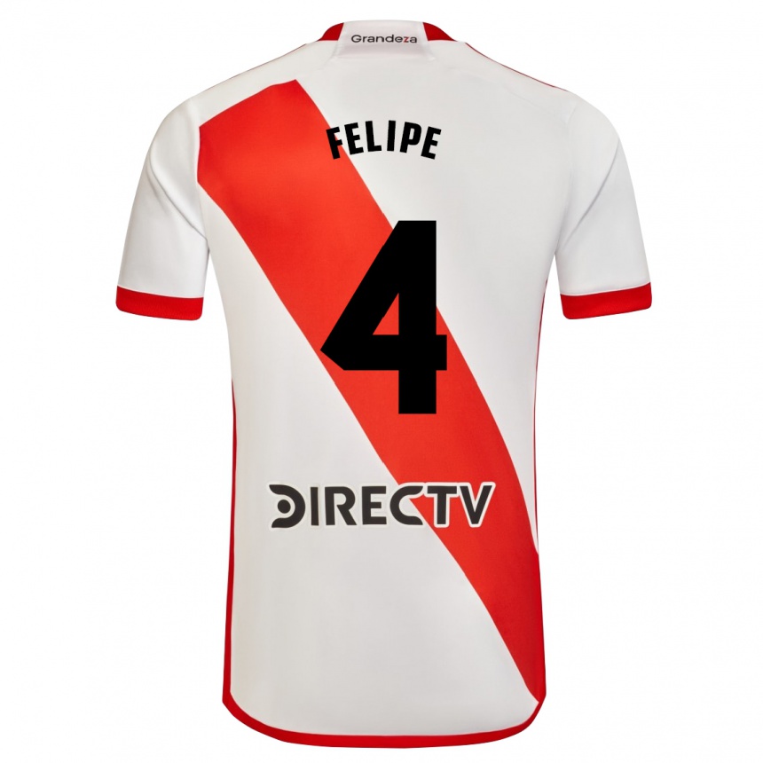 Mujer Fútbol Camiseta Carina Felipe Silva #4 Blanco Rojo 1ª Equipación 2023/24
