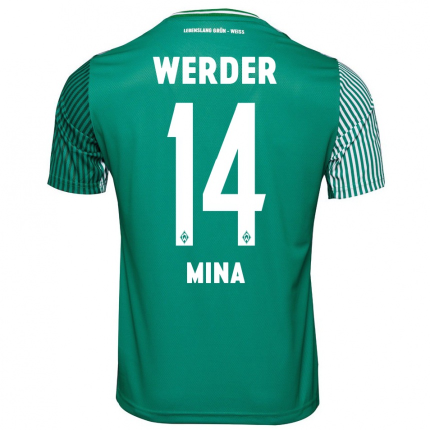 Mujer Fútbol Camiseta Johan Mina #14 Verde 1ª Equipación 2023/24