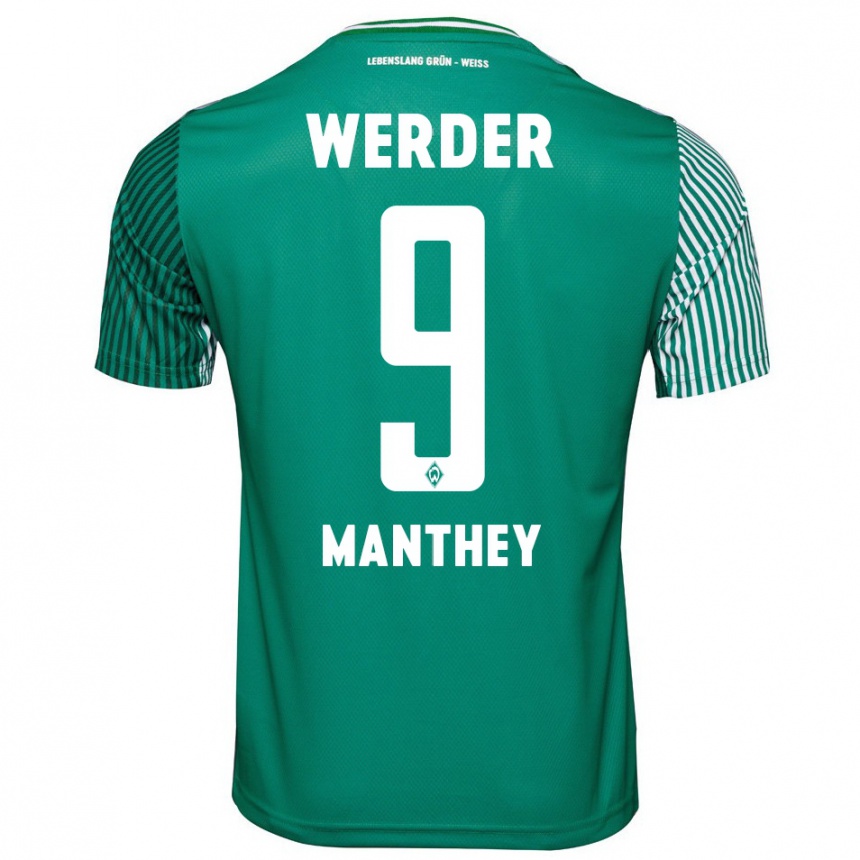 Mujer Fútbol Camiseta Kevin Manthey #9 Verde 1ª Equipación 2023/24