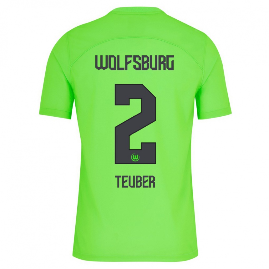 Mujer Fútbol Camiseta Julius Teuber #2 Verde 1ª Equipación 2023/24