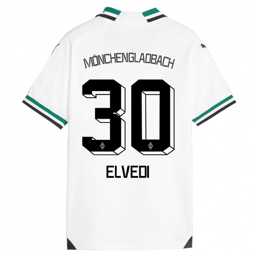 Mujer Fútbol Camiseta Nico Elvedi #30 Blanco Verde 1ª Equipación 2023/24