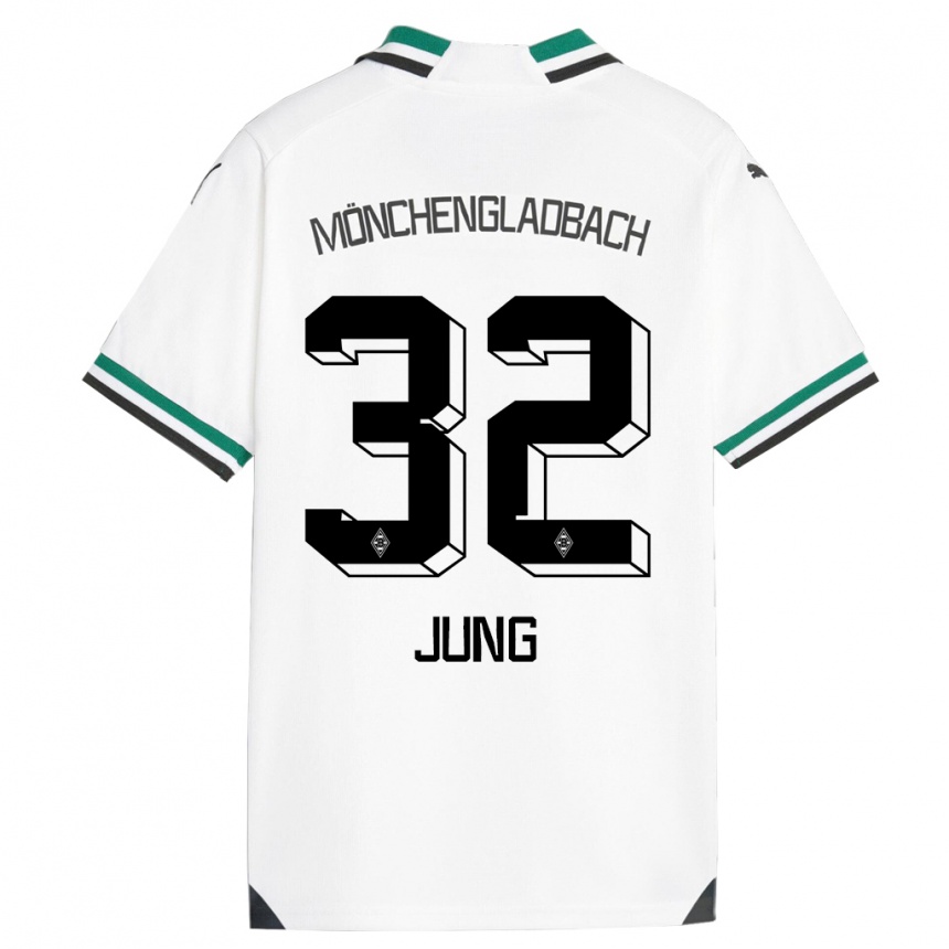 Mujer Fútbol Camiseta In-Gyom Jung #32 Blanco Verde 1ª Equipación 2023/24