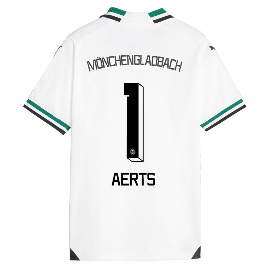 Mujer Fútbol Camiseta Liv Aerts #1 Blanco Verde 1ª Equipación 2023/24