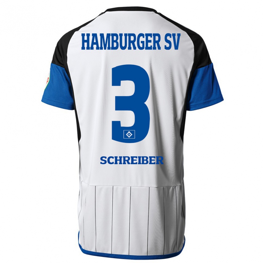 Mujer Fútbol Camiseta David Schreiber #3 Blanco 1ª Equipación 2023/24