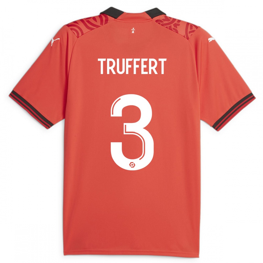 Mujer Fútbol Camiseta Adrien Truffert #3 Rojo 1ª Equipación 2023/24