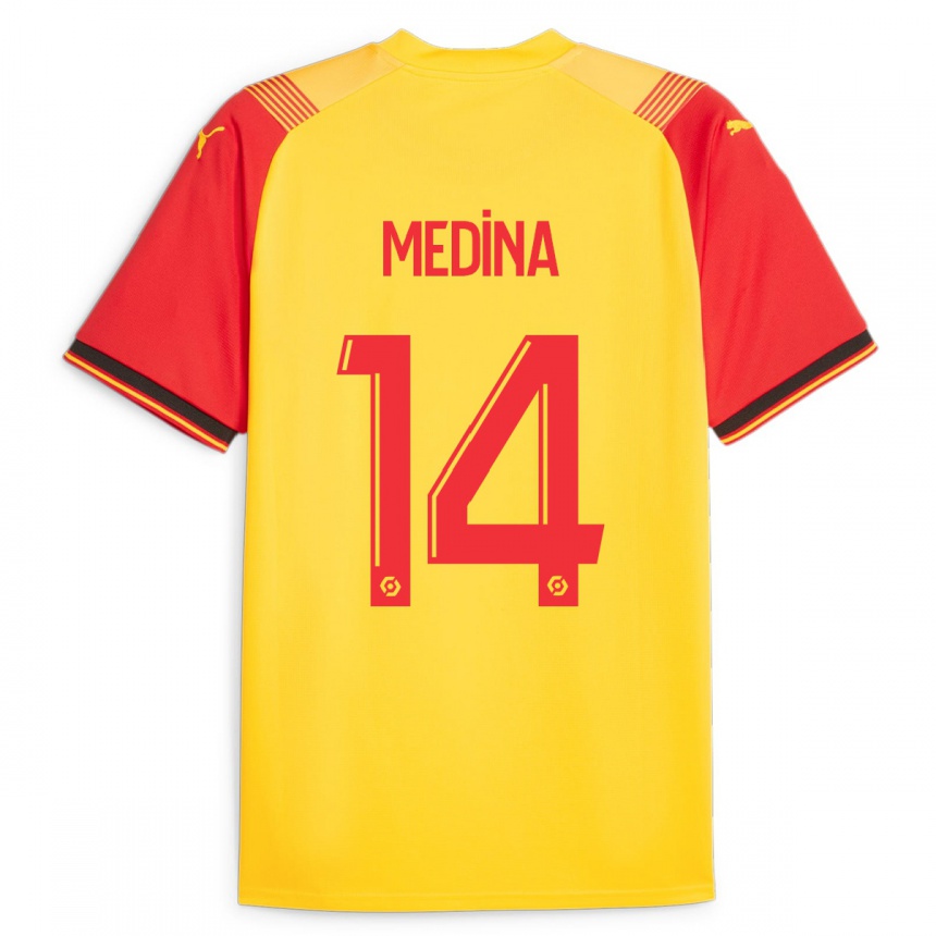 Mujer Fútbol Camiseta Facundo Medina #14 Amarillo 1ª Equipación 2023/24