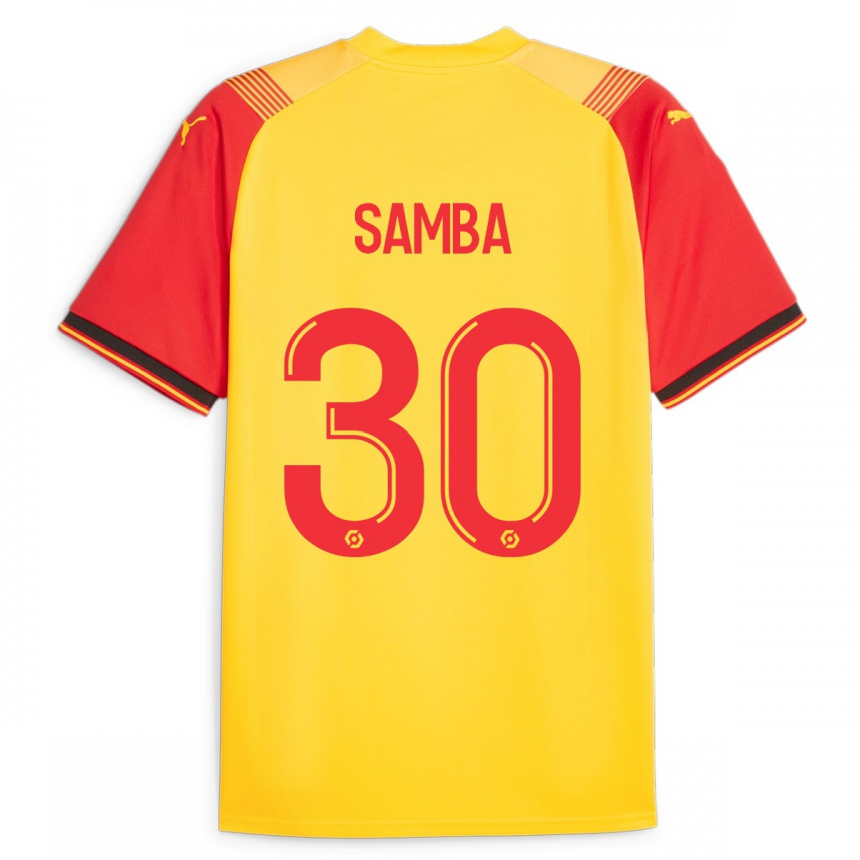 Mujer Fútbol Camiseta Brice Samba #30 Amarillo 1ª Equipación 2023/24