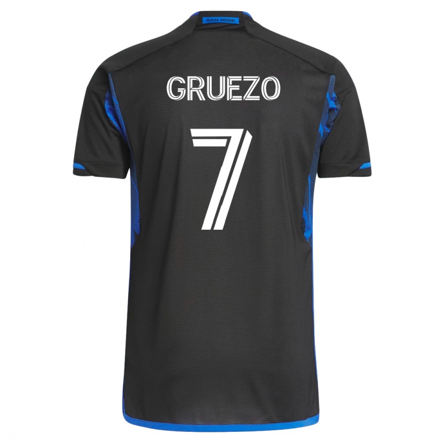 Mujer Fútbol Camiseta Carlos Gruezo #7 Azul Negro 1ª Equipación 2023/24
