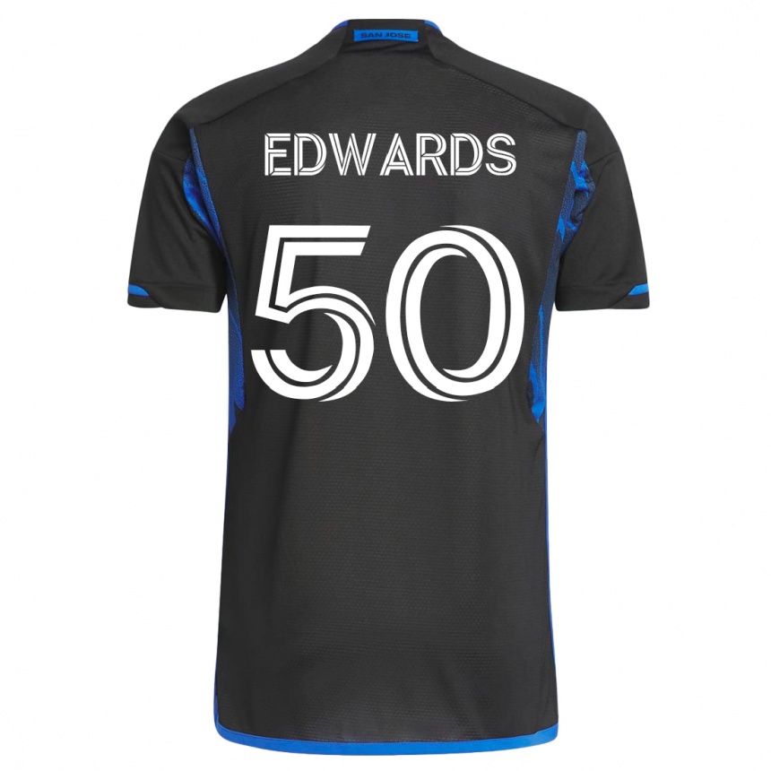 Mujer Fútbol Camiseta Aaron Edwards #50 Azul Negro 1ª Equipación 2023/24