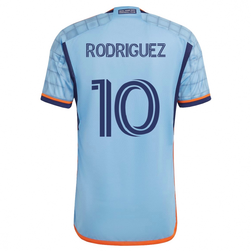 Mujer Fútbol Camiseta Santiago Rodríguez #10 Azul 1ª Equipación 2023/24