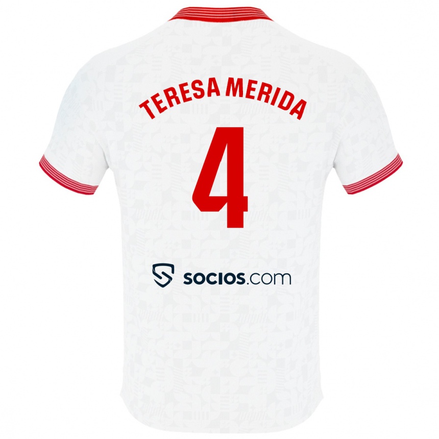 Mujer Fútbol Camiseta Teresa Merida #4 Blanco 1ª Equipación 2023/24