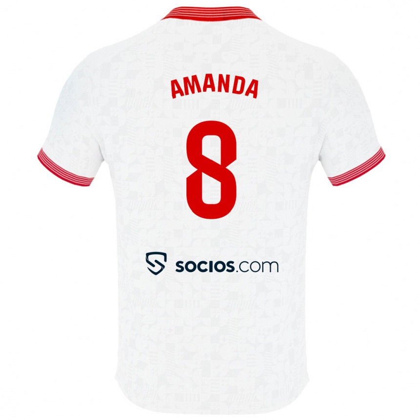 Mujer Fútbol Camiseta Amanda Sampedro Bustos #8 Blanco 1ª Equipación 2023/24