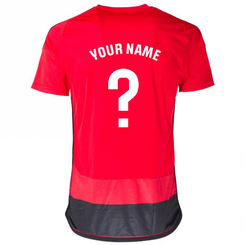 Mujer Fútbol Camiseta Su Nombre #0 Negro Rojo 1ª Equipación 2023/24