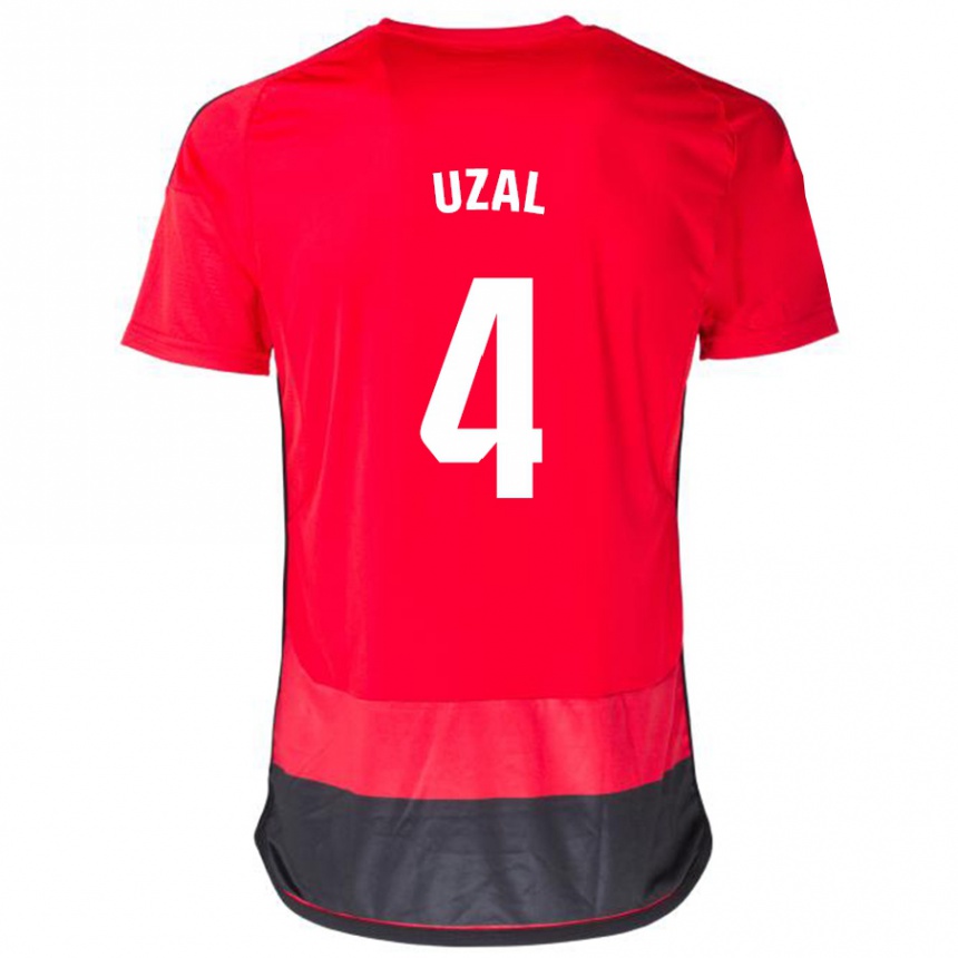 Mujer Fútbol Camiseta Yeray Uzal #4 Negro Rojo 1ª Equipación 2023/24