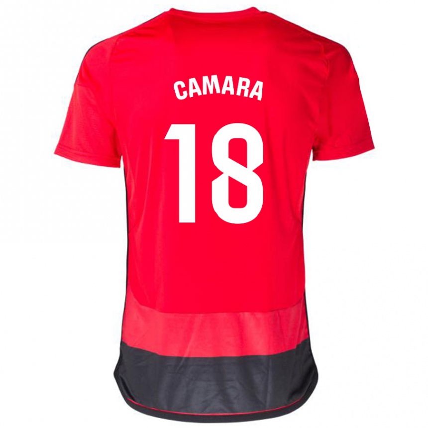 Mujer Fútbol Camiseta Aaron Cámara #18 Negro Rojo 1ª Equipación 2023/24