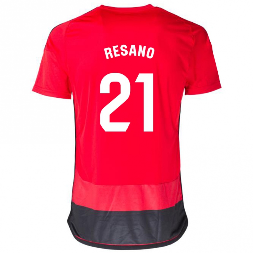 Mujer Fútbol Camiseta Xabier Resano #21 Negro Rojo 1ª Equipación 2023/24