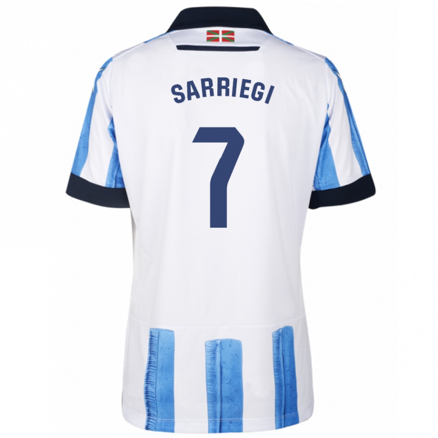 Mujer Fútbol Camiseta Amaiur Sarriegi Isasa #7 Azul Blanco 1ª Equipación 2023/24