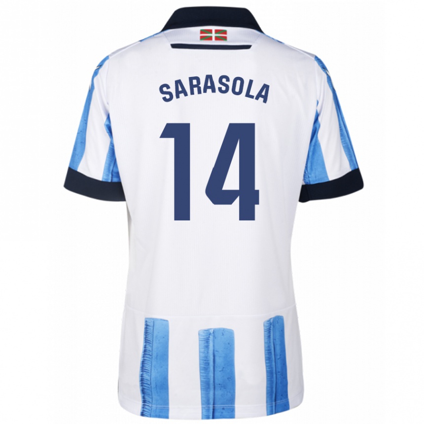 Mujer Fútbol Camiseta Izarne Sarasola Beain #14 Azul Blanco 1ª Equipación 2023/24