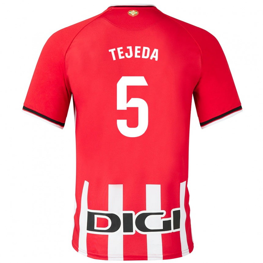 Mujer Fútbol Camiseta Diego Tejeda #5 Rojo 1ª Equipación 2023/24