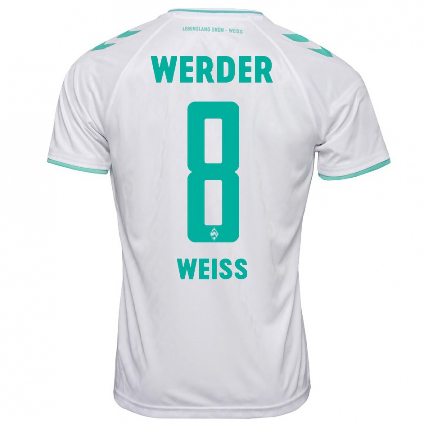 Mujer Fútbol Camiseta Michelle Weiss #8 Blanco 2ª Equipación 2023/24