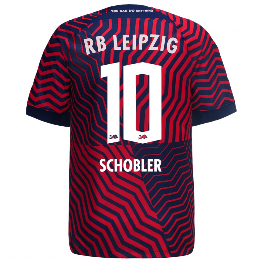 Mujer Fútbol Camiseta Laurin Schößler #10 Azul Rojo 2ª Equipación 2023/24