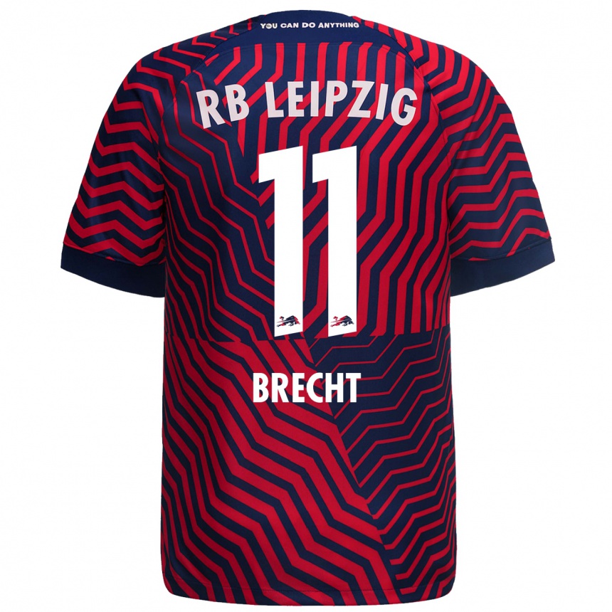 Mujer Fútbol Camiseta Barbara Brecht #11 Azul Rojo 2ª Equipación 2023/24