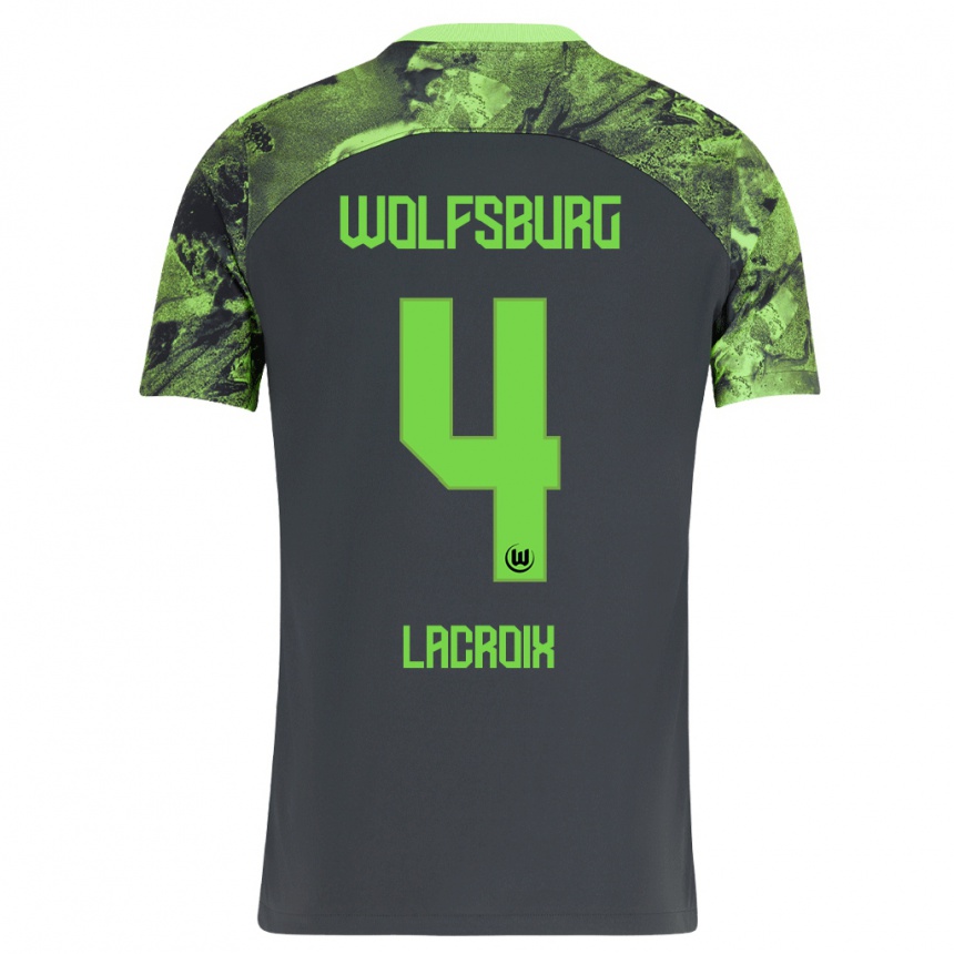 Mujer Fútbol Camiseta Maxence Lacroix #4 Gris Oscuro 2ª Equipación 2023/24