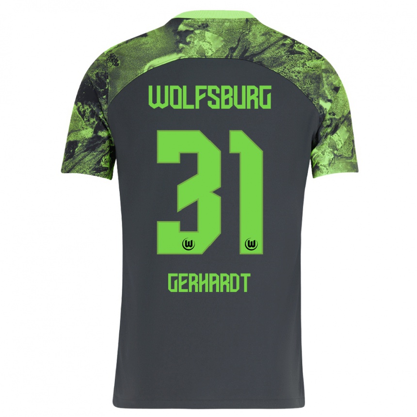 Mujer Fútbol Camiseta Yannick Gerhardt #31 Gris Oscuro 2ª Equipación 2023/24