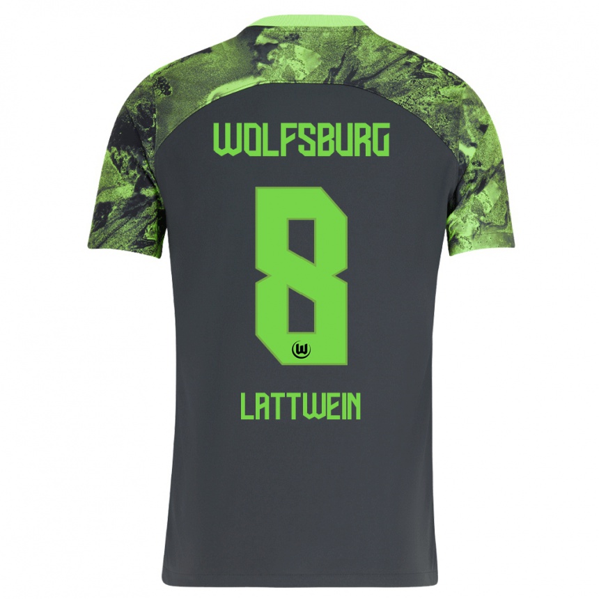 Mujer Fútbol Camiseta Lena Lattwein #8 Gris Oscuro 2ª Equipación 2023/24