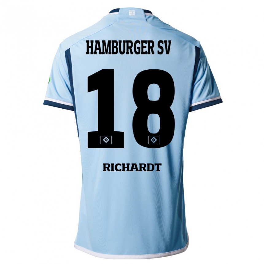 Mujer Fútbol Camiseta Dayo Richardt #18 Azul 2ª Equipación 2023/24