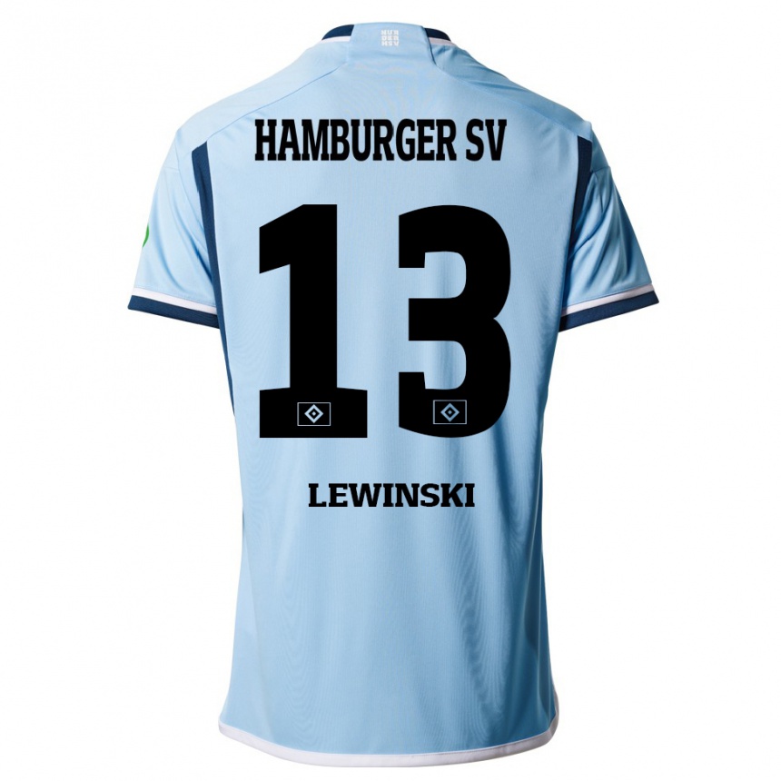 Mujer Fútbol Camiseta Fyn-Luca Lewinski #13 Azul 2ª Equipación 2023/24