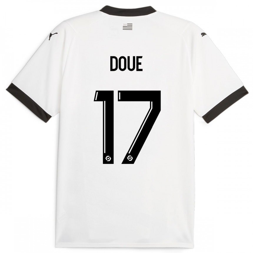 Mujer Fútbol Camiseta Guéla Doué #17 Blanco 2ª Equipación 2023/24