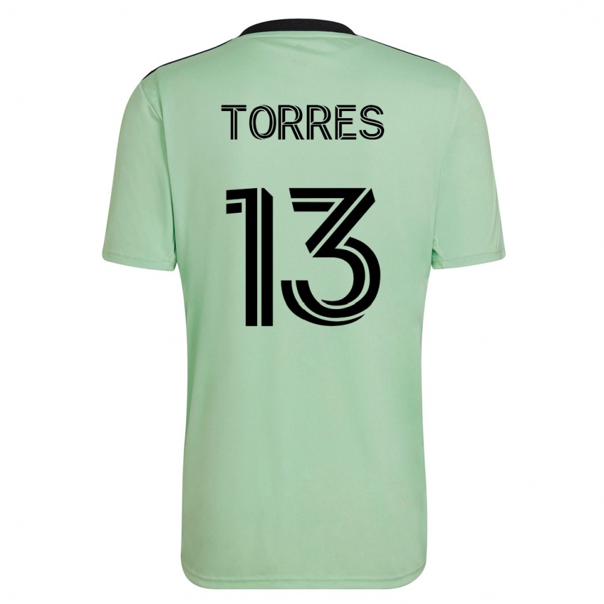 Mujer Fútbol Camiseta Leo Torres #13 Verde Claro 2ª Equipación 2023/24