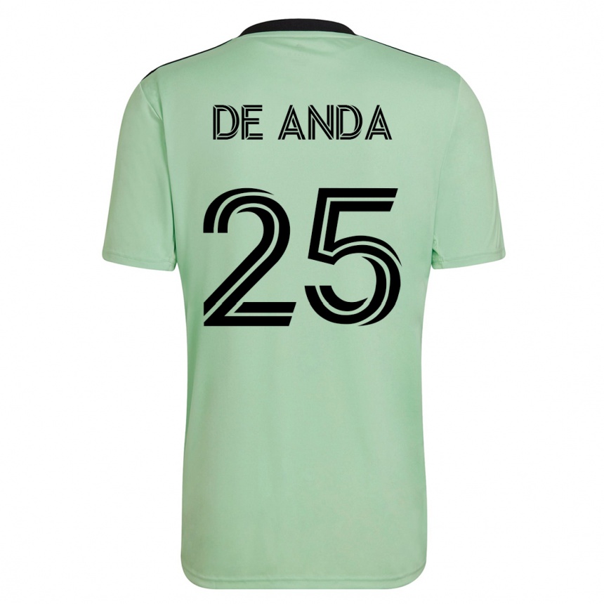 Mujer Fútbol Camiseta Anthony De Anda #25 Verde Claro 2ª Equipación 2023/24