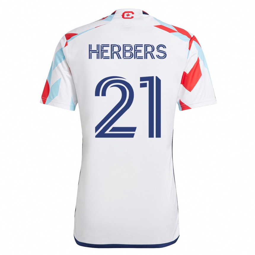 Mujer Fútbol Camiseta Fabian Herbers #21 Blanco Azul 2ª Equipación 2023/24