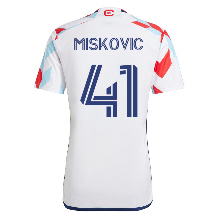 Mujer Fútbol Camiseta Mihajlo Miskovic #41 Blanco Azul 2ª Equipación 2023/24