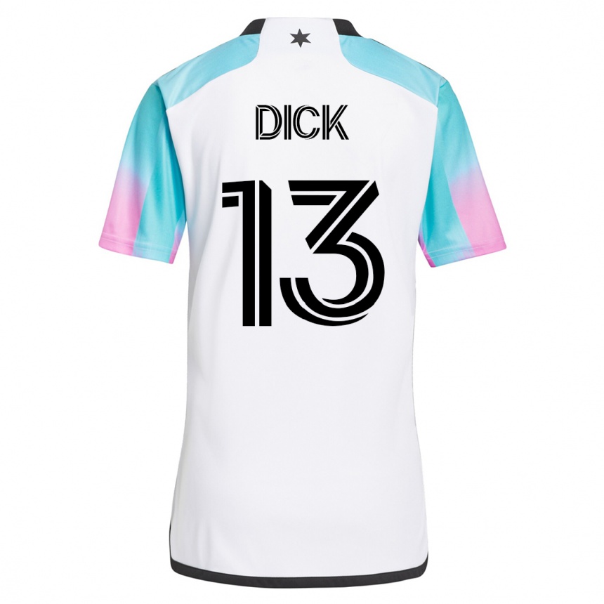 Mujer Fútbol Camiseta Eric Dick #13 Blanco 2ª Equipación 2023/24