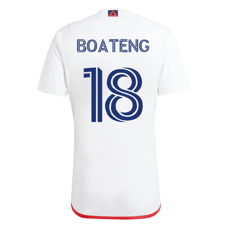 Mujer Fútbol Camiseta Emmanuel Boateng #18 Blanco Rojo 2ª Equipación 2023/24