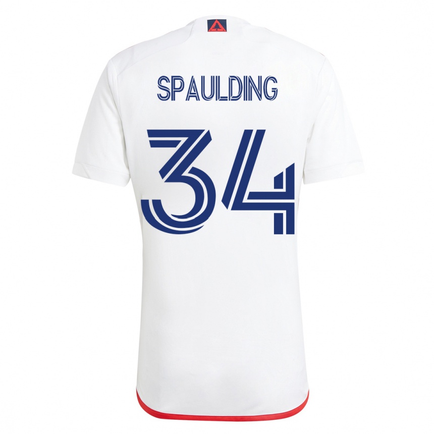 Mujer Fútbol Camiseta Ryan Spaulding #34 Blanco Rojo 2ª Equipación 2023/24