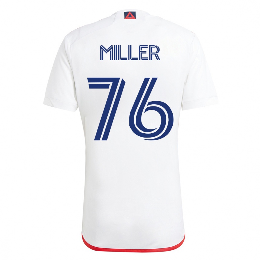 Mujer Fútbol Camiseta Peyton Miller #76 Blanco Rojo 2ª Equipación 2023/24