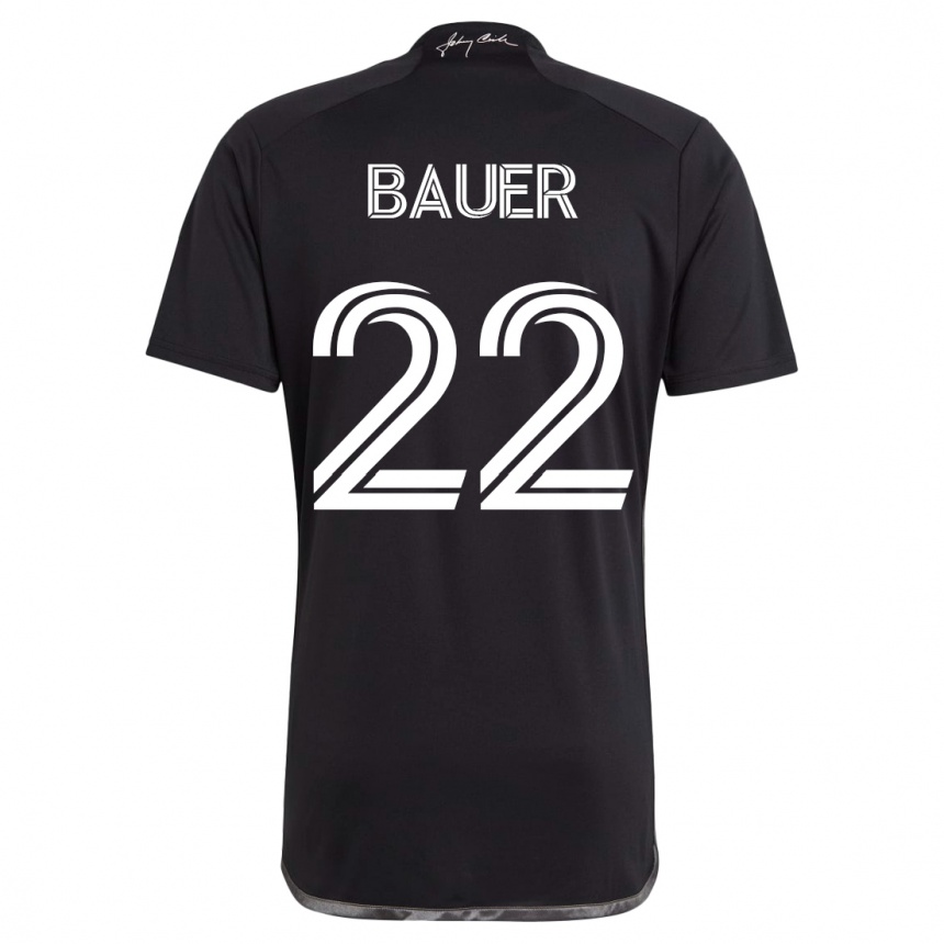 Mujer Fútbol Camiseta Josh Bauer #22 Negro 2ª Equipación 2023/24