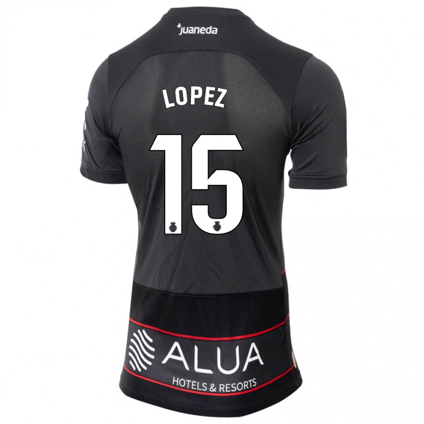 Mujer Fútbol Camiseta Marc López #15 Negro 2ª Equipación 2023/24