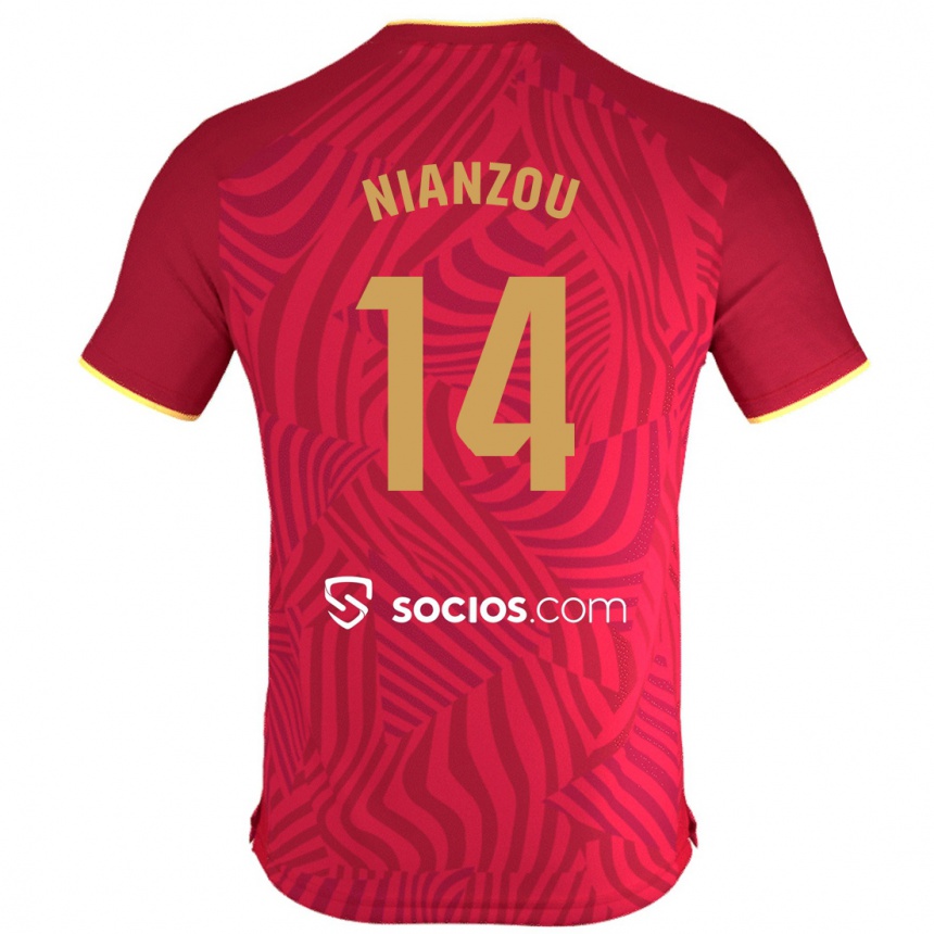 Mujer Fútbol Camiseta Tanguy Nianzou #14 Rojo 2ª Equipación 2023/24