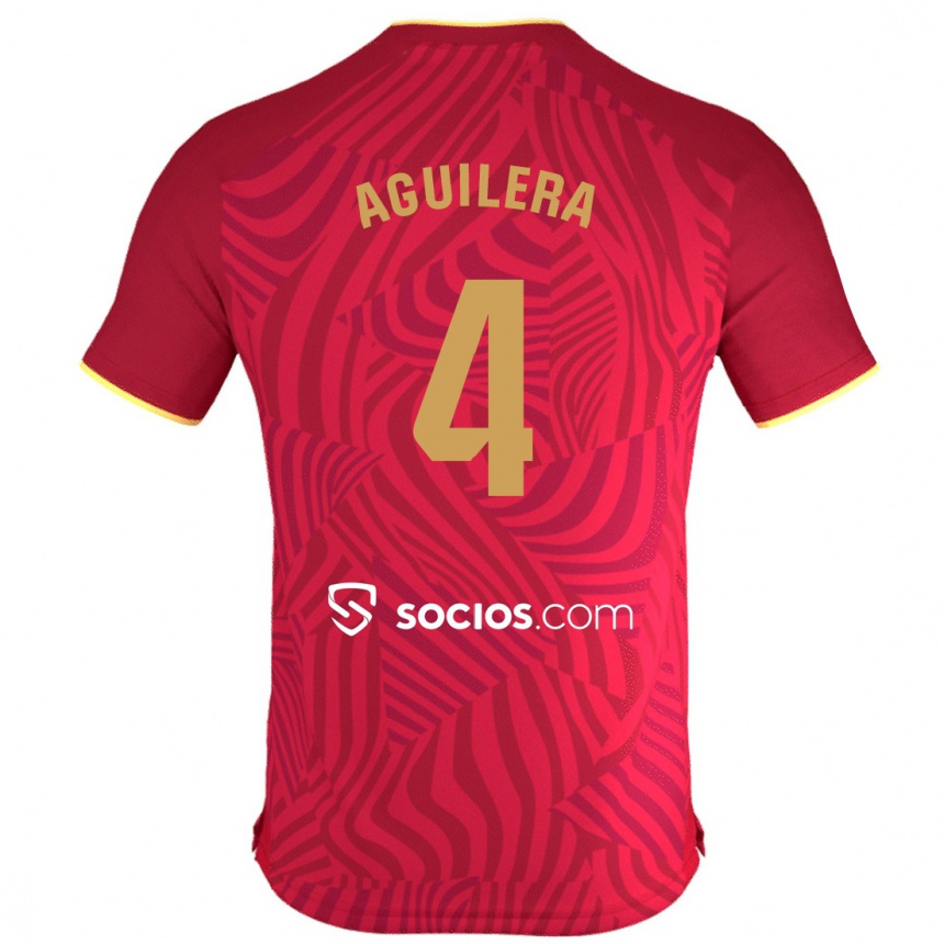 Mujer Fútbol Camiseta Juanan Aguilera #4 Rojo 2ª Equipación 2023/24