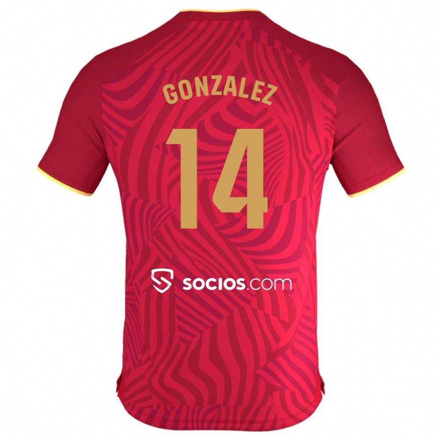 Mujer Fútbol Camiseta Alberto González #14 Rojo 2ª Equipación 2023/24